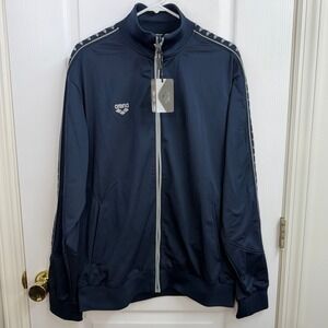 NEW Arena Team Line adult navy blue throttle warm up training‎ active zip jacket